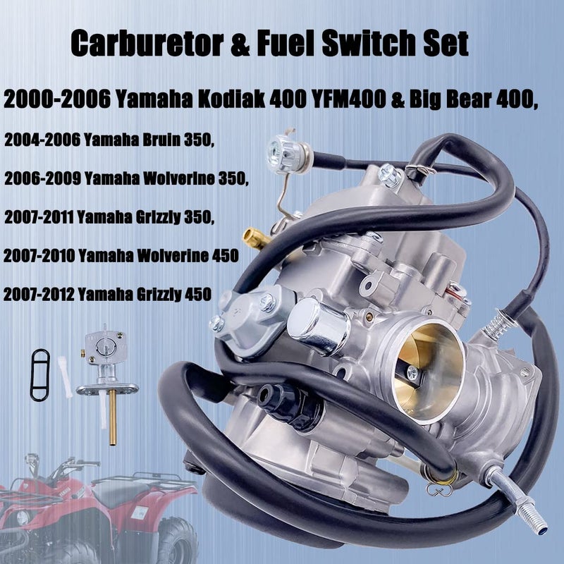 Aniro Moto NEW Carburetor Carb For YAMAHA GRIZZLY 350 YFM350 2007-2009 - YAMAHA YFM350 BRUIN 2004-2006 - YAMAHA YFM350 WOLVERINE 2006-2009 - Image 2